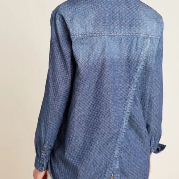 PILCRO AND THE LETTERPRESS ANTHRO Split Hem Denim Shirt S - Picture 2 of 12